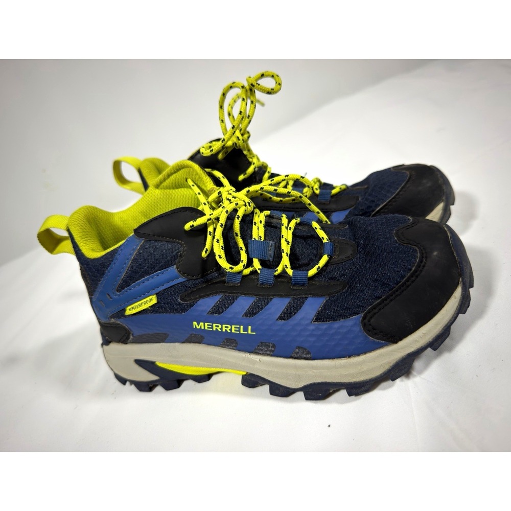Merrell Waterproof Hiking Shoes Blue Yellow Black US 4 Medium MPN MK267548